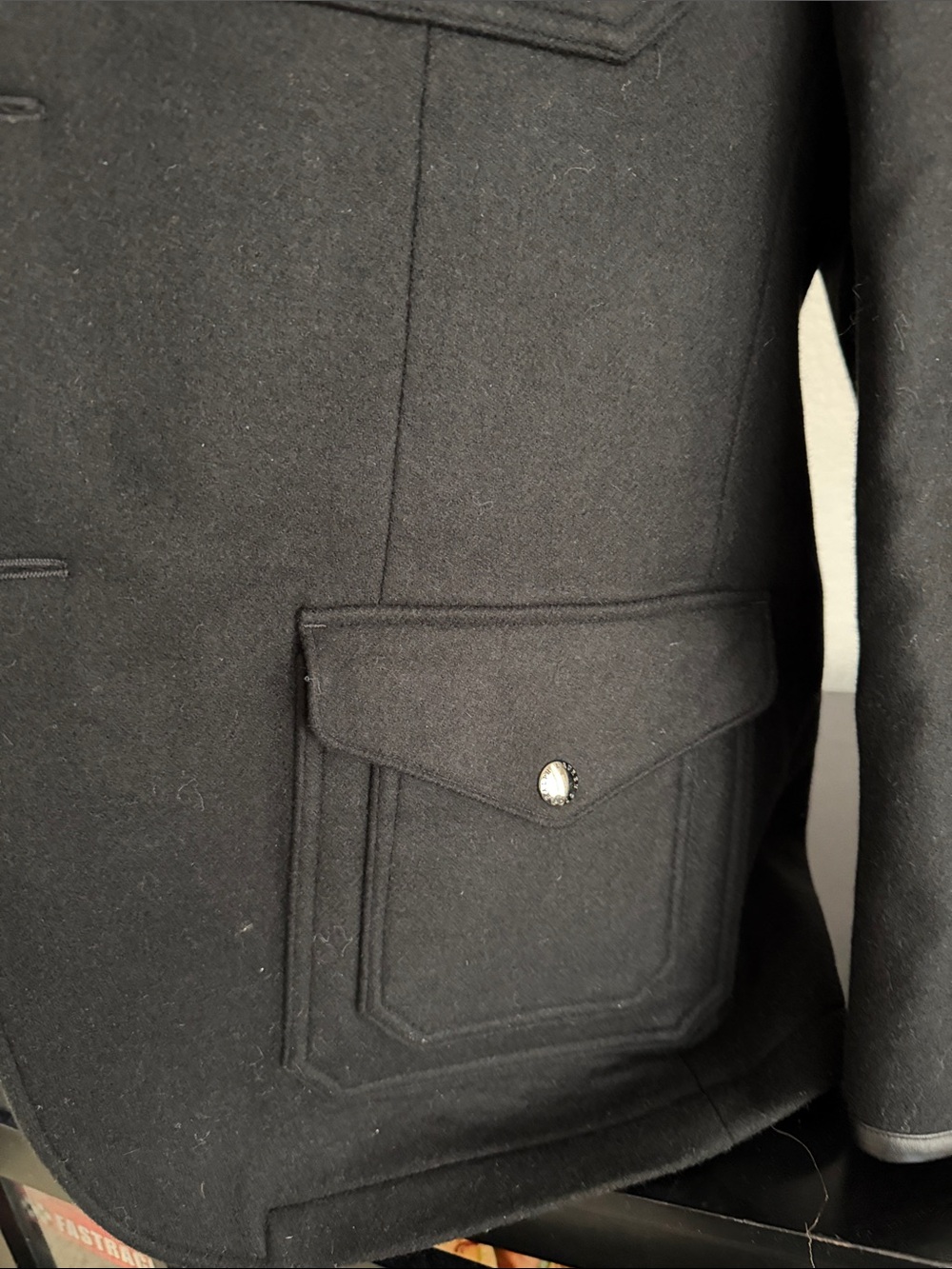 Polo Ralph Lauren Black Wool-Angora Blend Field Coat with Quilted Zip-In Liner - Picture 3 of 9